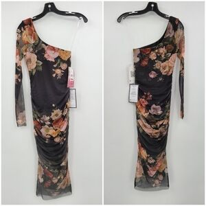 Emerald SundaeJuniors' Floral-Print Bodycon Midi Dress